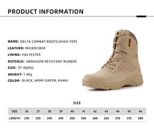 أحذية دلتا التكتيكية للتسلق والتنزه والصحراء، أحذية جلدية مطاطية مقاومة للماء للبيع بالجملة - Product Image 6