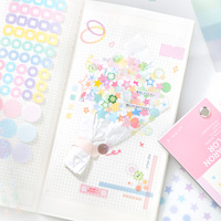 Simno 30 feuilles de stickers pré-découpés autocollants de style coréen pour scrapbooking et journal d'art