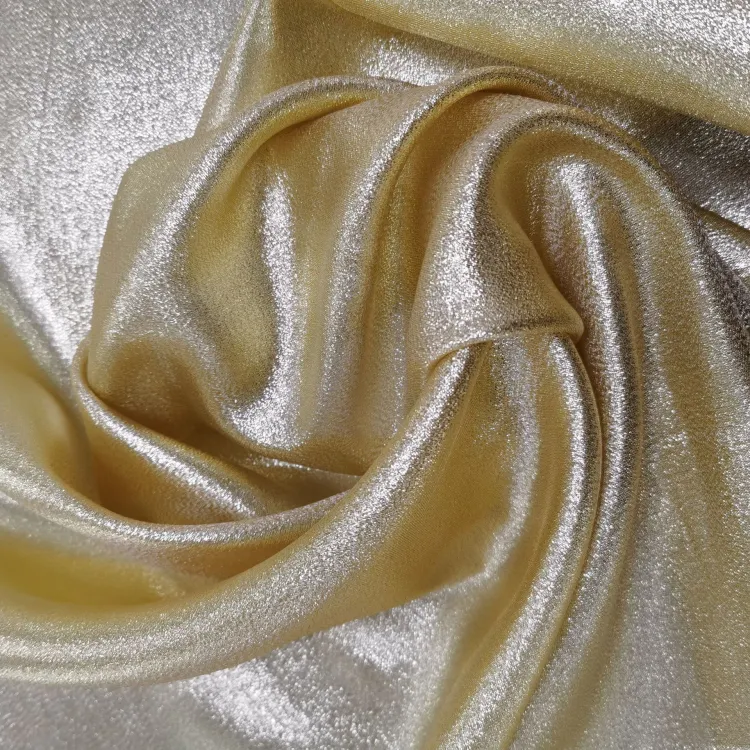 Tissu de Lurex tissé en fil de Polyester pailleté, couleur or et argent, Lame métallique scintillante, pour décoration de robe de soirée, vente en gros,