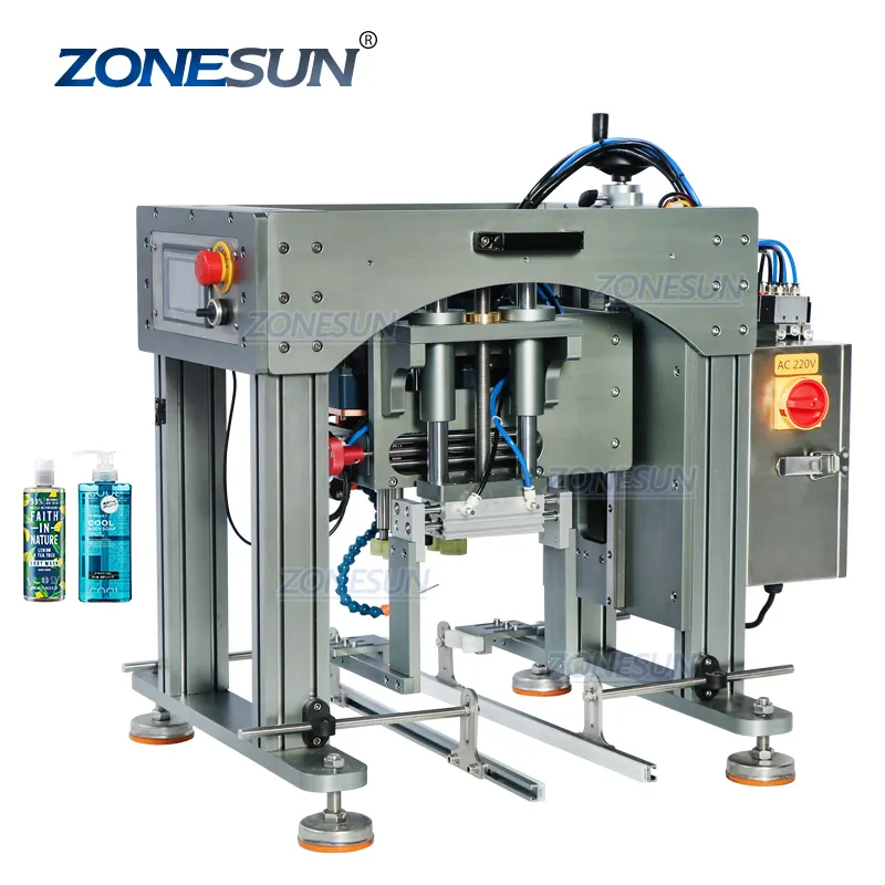 Zonesun ZS-XG20デスクトップスプレーヘッドスポイトボトルテーブルキャッピング機用消毒剤ボトルスプレーキャップ