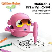Robot de Dibujo Electrónico DIY para Niños, 100 Tarjetas, Juguete de Aprendizaje Montessori, 3-8 Años, Unisex, Interactivo por Voz, ABC, Plástico, con Batería