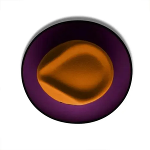 purple Orange Fedora <b>Hat</b> With Black <b>Band</b> Unisex Adult 56-58CM Four Seasons Casual European Style Wool Material - Product Image 3