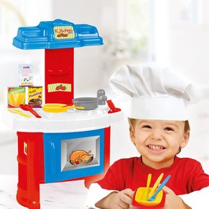 Cuisine jouet pour enfants 41x27x64 cm avec 19 accessoires, assiettes, couverts, casseroles, jeu de petit chef, ensemble de repas pour enfants - Product Image 4
