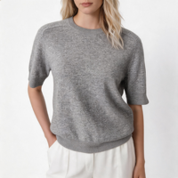 Pulls en cachemire de haute qualité pour femmes, manches trois quarts, style business décontracté, col rond, tenues printemps-été