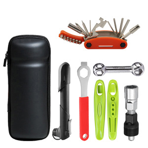 Bicycle Repair Tool Kit With Screwdrivers Wrenches Tire Levers And <b>Pump</b> <b>Adapter</b> For Cycling Maintenance Accessories - Product Image 1