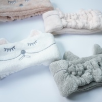 Bandeau de spa brodé oreilles de chat, doux et confortable, pour les amateurs de maquillage et de soins de la peau