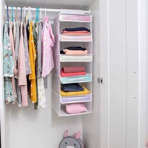 Organisateur de vêtements hebdomadaire à 5 étagères pour enfants, organisateur de vêtements scolaires pour enfants, organisateur de placard suspendu du lundi au vendredi, rangement - Product Image 6