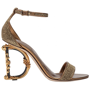 <span class=keywords><strong>Sandalias</strong></span> <span class=keywords><strong>de</strong></span> Lujo para Mujer con Tacón en Forma <span class=keywords><strong>de</strong></span> Letra <span class=keywords><strong>Doradas</strong></span> - Product Image 2