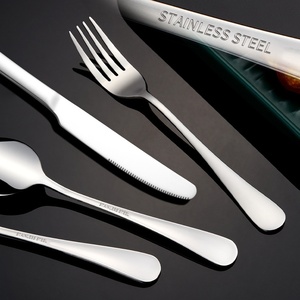Ensemble de couverts en acier inoxydable 304, poli miroir, couteau, fourchette, cuillère, compatible lave-vaisselle, pour restaurant, mariage, fête, ustensiles de table - Product Image 3