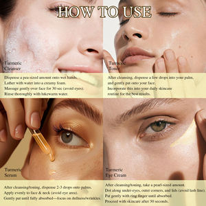 Оптовый набор для ухода за кожей с куркумой: сыворотка против морщин, тоник с куркумой, отбеливающий и осветляющий, антивозрастной - Product Image 5