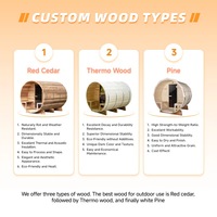Sauna traditionnel en bois de pin nordique/cèdre rouge pour l'arrière-cour, cabine extérieure, spa, retraite, expérience de relaxation thermique et de vapeur, 2-8 personnes