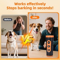 Nouvel appareil anti-aboiement ultrasonique rechargeable 3-en-1 portable pour l'entraînement des chiens avec lampe de poche