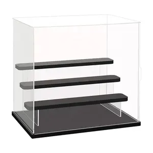 Customized 4-Tier Clear Acrylic Display Case Display Box Display Stand With Door For Collectible Mini Action Figure