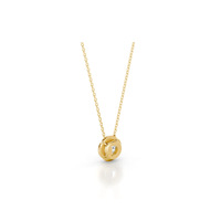 Collar de Moissanita con Bisel Festoneado, Plata 925, Chapado en Oro de 18K, Cadena de Cable, 2ct D VVS1, Certificado GRA, Uso Diario, Sin Níquel