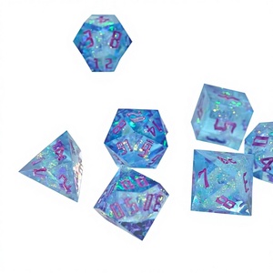 <span class=keywords><strong>Juego</strong></span> <span class=keywords><strong>de</strong></span> <span class=keywords><strong>dados</strong></span> poliédricos <span class=keywords><strong>de</strong></span> resina azul brillante, <span class=keywords><strong>dados</strong></span> hechos a mano con bordes afilados, <span class=keywords><strong>dados</strong></span> para juegos <span class=keywords><strong>de</strong></span> rol <span class=keywords><strong>de</strong></span> mesa, accesorio para juegos <span class=keywords><strong>de</strong></span> mesa - Product Image 1