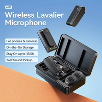 Ulanzi A100 Microphone Lavalier sans fil Portée de transmission 20M pour les interviews de rue Enregistrement de musique Smartphones Caméras