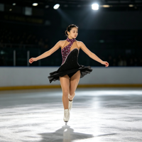 Robe de patinage artistique noire et violette à col halter, ourlet asymétrique et jupe ornée de strass pour filles et adultes, idéale pour la compétition et la performance