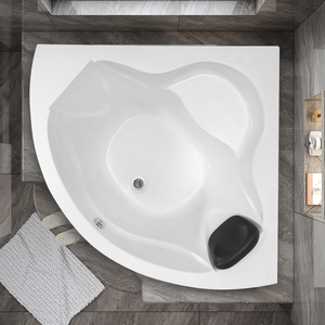 Bain à remous en acrylique blanc moderne en forme d'angle Longueur de 1.5m Conception profilée confortable comprend un robinet d'égouttage-pour hôtels - Product Image 1