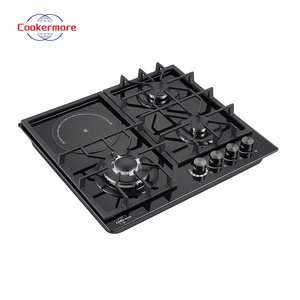 CM407 Table de cuisson hybride à gaz à 4 brûleurs avec induction en verre Table de cuisson à gaz de cuisine à 3 gaz et une électrique - Product Image 5