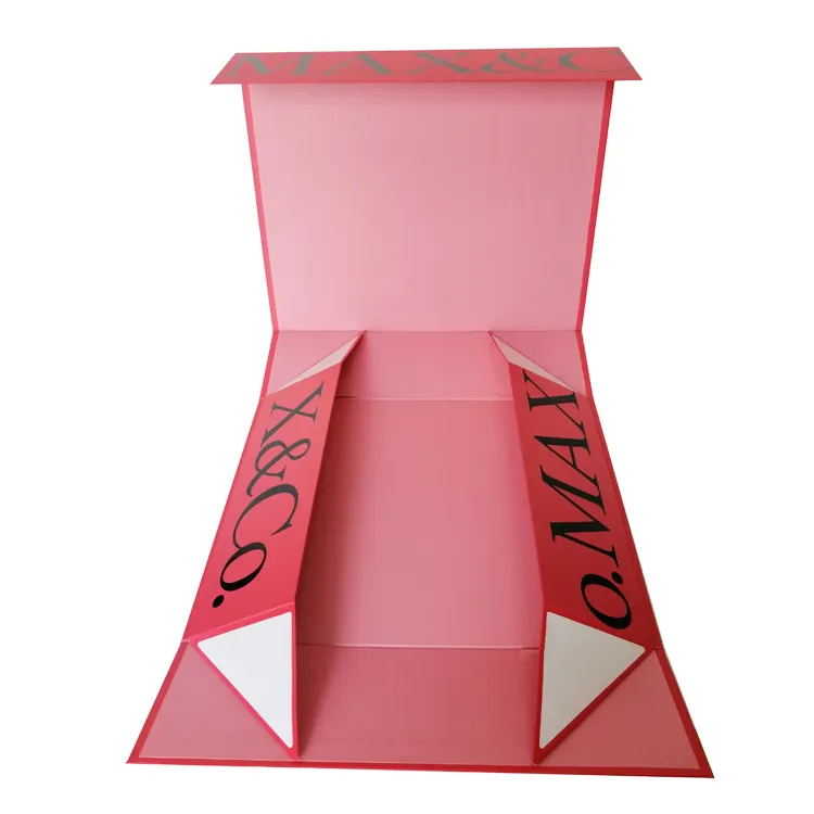 Cor personalizada Vermelho Dobrável Presente Cosmético Conjunto Embalagem Hard Paper Board Magnet Box para o Presente