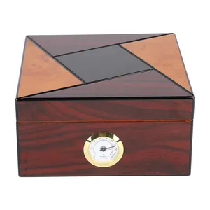 Printed Spanish Cedar Wooden Red Cigar Box Wholesale Customized High End Empty Cigar Tin