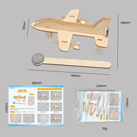 Petit avion magnétique en bois, modèle de dessin animé, matériel d'expérimentation scientifique pour étudiants, découpe laser écologique, assemblage facile