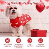 Pull en tricot pliable chaud pour chiens de taille moyenne, motif de Noël, en coton doux, rose cœur
