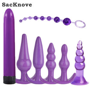SacKnove toptan yetişkin çiftler Bdsm oyunları prostat masaj aleti 7 adet Set kurşun vibratör boncuk popo fiş yumuşak Anal seks oyuncakları - Product Image 1