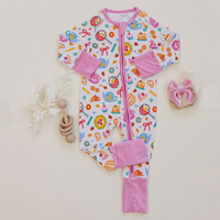 Pyjama bébé en bambou bio avec fermeture éclair, vêtements de nuit écologiques pour nouveau-nés, vêtements de bébé personnalisés, pyjama bébé en jersey