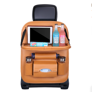 Organisateur de dossier de siège automatique avec plateau de table et stockage des ordures dans plusieurs styles et cinq couleurs avec support de table pliable - Product Image 1