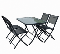 Uplion Ensemble de meubles de patio d'extérieur au design moderne, vente en gros de 4 chaises, table de jardin pliante avec salle à manger en métal pour l'atelier de la salle du parc
