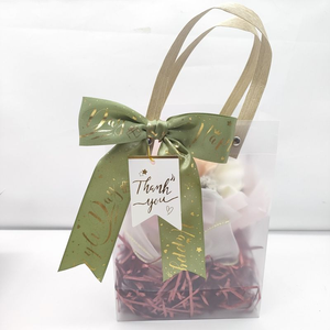 Factory Direct Custom Branding Packaging Set: Printed Satin Ribbon + Pre-tied Bow + Adhesive Thank You <b>Card</b> for Gift Box - Product Image 2