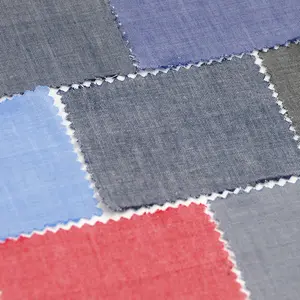 最佳出厂价格双色色织chambray风格定制彩色100% 棉织物衬衫服装