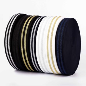 Offre Spéciale DIY Couture Décor Nylon Sangle Paillettes Brillant Tissé Rayé Bande Élastique Pour Vêtement - Product Image 4