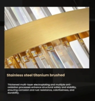 Lustres rectangulaires en cristal JYLIGHTING, luminaires suspendus au plafond, luminaires suspendus au-dessus de la table pour salle à manger, salon