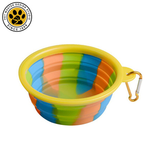 SinSky mangkuk makanan air lipat portabel, perjalanan luar ruangan silikon dapat dilipat makanan anjing hewan peliharaan mangkuk untuk anjing - Product Image 4