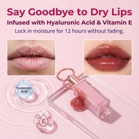Gloss à lèvres personnalisé hydratant et repulpant avec porte-clés, brillant à lèvres scintillant, huile repulpante teintée, maquillage waterproof à base minérale