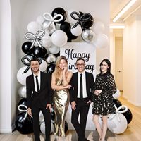 Ensemble d'arche de guirlande de ballons noirs et blancs pour la décoration de fête