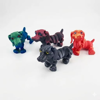 Figurine de chien teckel articulée imprimée en 3D, modèle animal flexible en PLA, jouet anti-stress, chiot mignon, décoration de bureau, cadeau pour