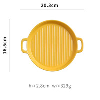 Plat de cuisson en céramique de vente chaude assiette à pizza ronde binaurale assiette four four à micro-ondes avec vaisselle de nourriture occidentale