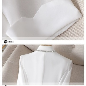 Traje Casual Elegante para Mujer, Transpirable, Manga Larga, Cuello en V, Color Sólido - Product Image 4