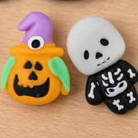 Jouet Squishy en Caoutchouc Souple Thème Halloween Mignon, Jouet Anti-Stress Élastique à Presser pour Enfants et Adultes