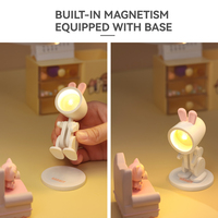 Lampe de chevet pliable et réglable, avec angle d'orientation polyvalent, pose et disposition personnalisables, compagnon de chambre, veilleuse lapin