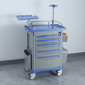 <span class=keywords><strong>Chariot</strong></span> médical <span class=keywords><strong>d</strong></span>'<span class=keywords><strong>urgence</strong></span> multifonctionnel en plastique ABS certifié CE ISO, 5 tiroirs, 750 mm - Product Image 4