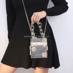 Nuevo Bolso de Hombro Transparente con Flores para Mujer, Pequeño, Impermeable, de Acrílico, con Cierre de Cremallera, Cadena Cruzada y Tipo Clutch - Product Image 2