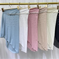 2024 été nouveau pull perlé transfrontalier foulard châle élastique couleur unie ethnique pull chapeau Spot en gros