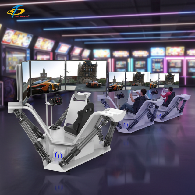 Skyfun 3-Screen 9D Racing Car Simulator with Metal Frame for Indoor Playhouse-Virtual Reality Cinema Experience