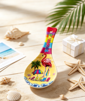 Maßgefertigter Tropischer Druck Keramik-Souvenir-Löffel Bahamas Lanzarote Meerestier-Mosaik Dekorativer Reise-Sammlerstück-Geschenklöffel