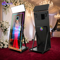Photomaton instantané compatible SLR avec design de bordure fin et élégant, doté de roues et d'un cadre métallique