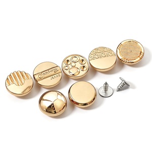 Golden Plating 17mm Jeans <b>Buttons</b> and Rivets Zamac Custom Brand Logo Pattern Jacket Metal <b>button</b> for Jeans Denim Clothing - Product Image 2